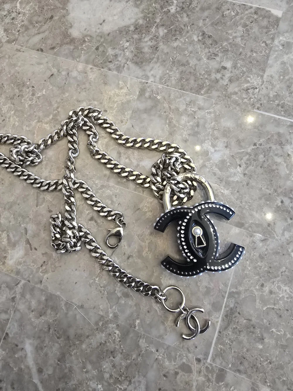 Rare CHANEL CC Padlock Resin Necklace